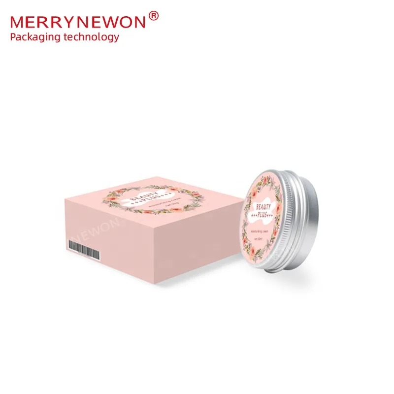 

30g Cosmetic exquisite aluminum jar reusable packaging metal container with box packaging lip balm tins 30ml 30g 1oz