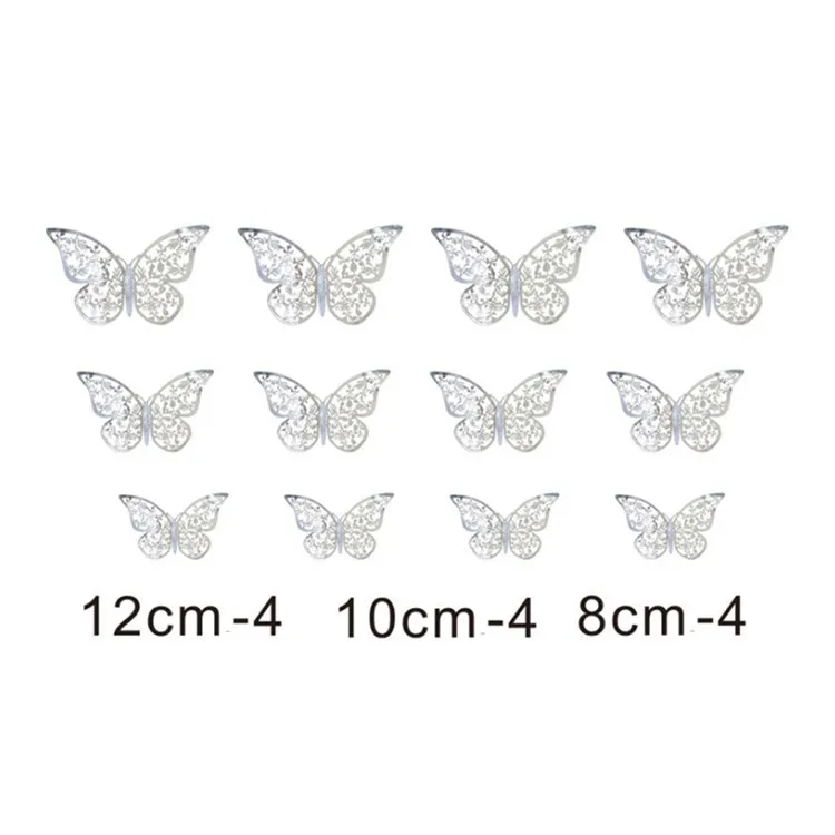 

3D metal texture hollow wall sticker living room bedroom stereo home simulation butterfly decoration