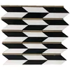 Black and brass gold mixed water jet marble stone inlay mosaic tiles for interior bathrooms wall