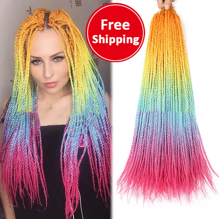 

Senegalese Twist Hand Rubs Two Crochet Hair Braids Ombre 24in 20 High Temperature Silk Pre Stretched Braiding Hair