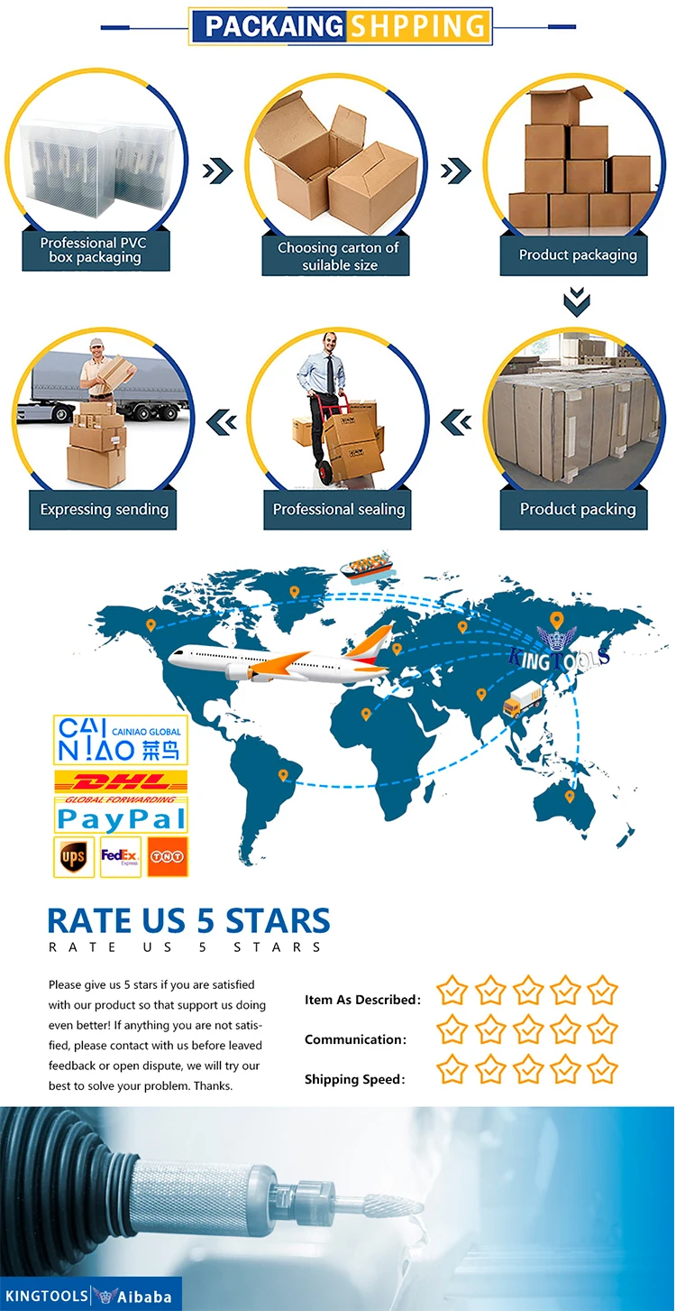 OEM/ODM Power Tools 6mm 1/4'' Shank Dia Metal Wood Grinding Engraving Polishing Porting Tools Singgle Standard Cut Tungsten Rotary Carbide Burr