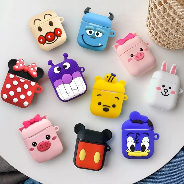 

Wholesale New Silicone Cute Cartoon earphone Case For Airpods 1 2 3 pro Case Cute, Multi colors