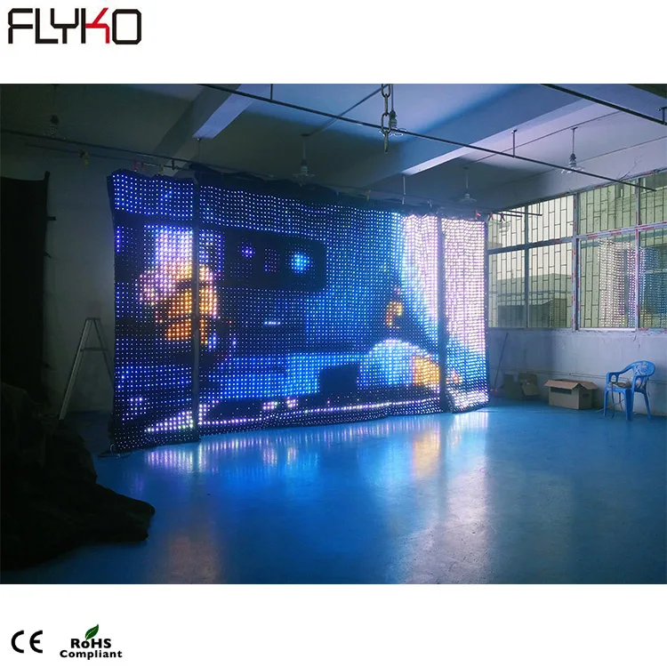 

Open cinema rgb stage curtain display led cloth wall