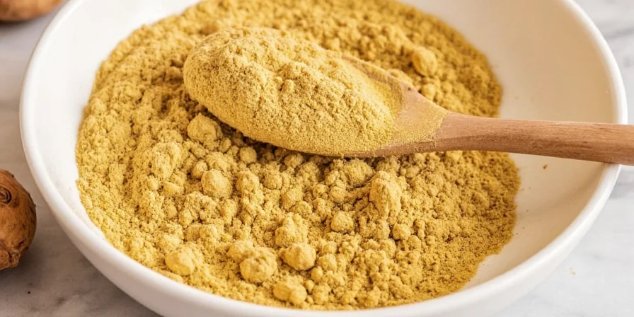 Cup of tea with ginger powder sprinkled around the rim