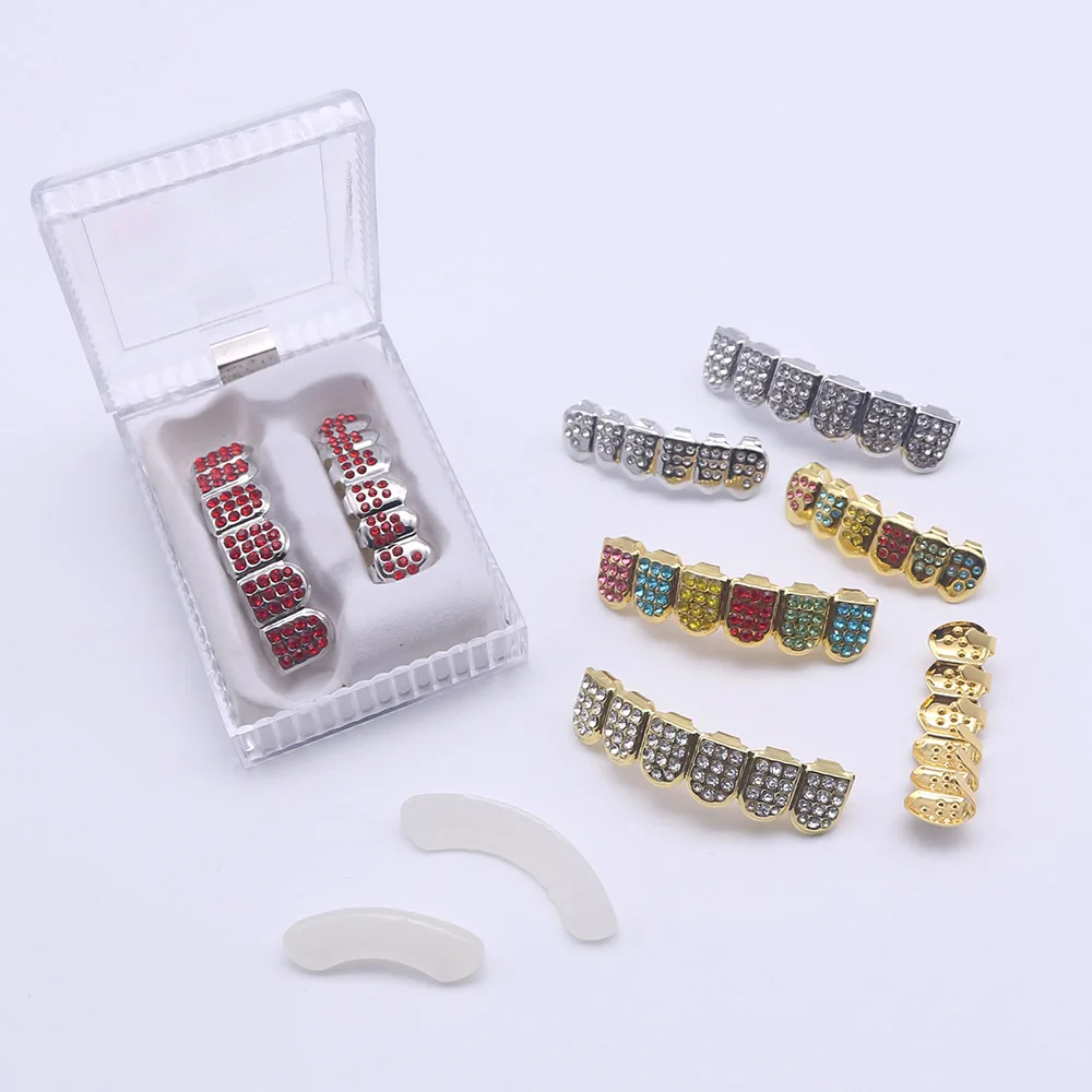 
New European Miss Jewelry Best Custom Brass Silicone Crystal Hip Hop Teeth Grillz 