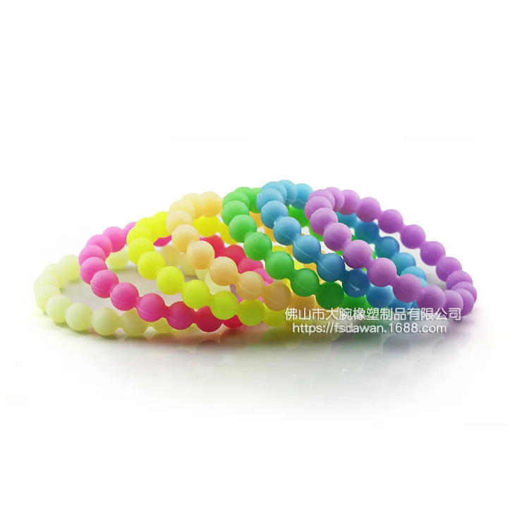 

Personalized custom men and women luminous candy silicone bead bracelet