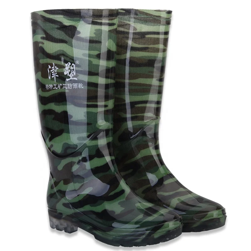 

High Quality Low Price Waterproof Soldier Gumboots Camouflage Rain Boot Men Work Boots