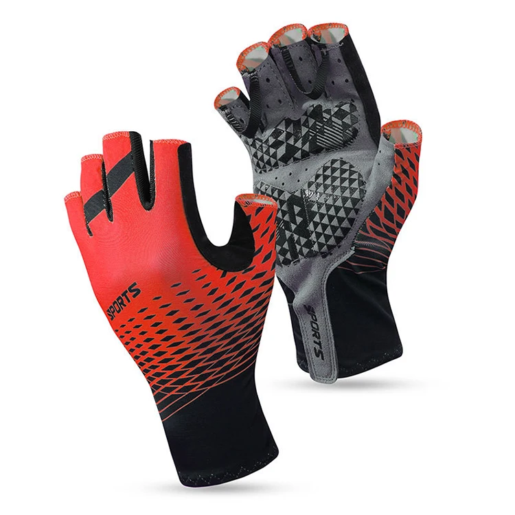 

Men's Breathable Summer Half-Finger Sunscreen Sweat-Absorbent Non-Slip Riding Running Cycling Sports Gloves, Picture shows
