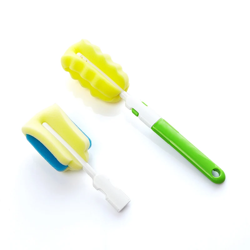 

Baby Bottle And Cup Sponge Washing Cleaning Brush, Blue, green and rose pink