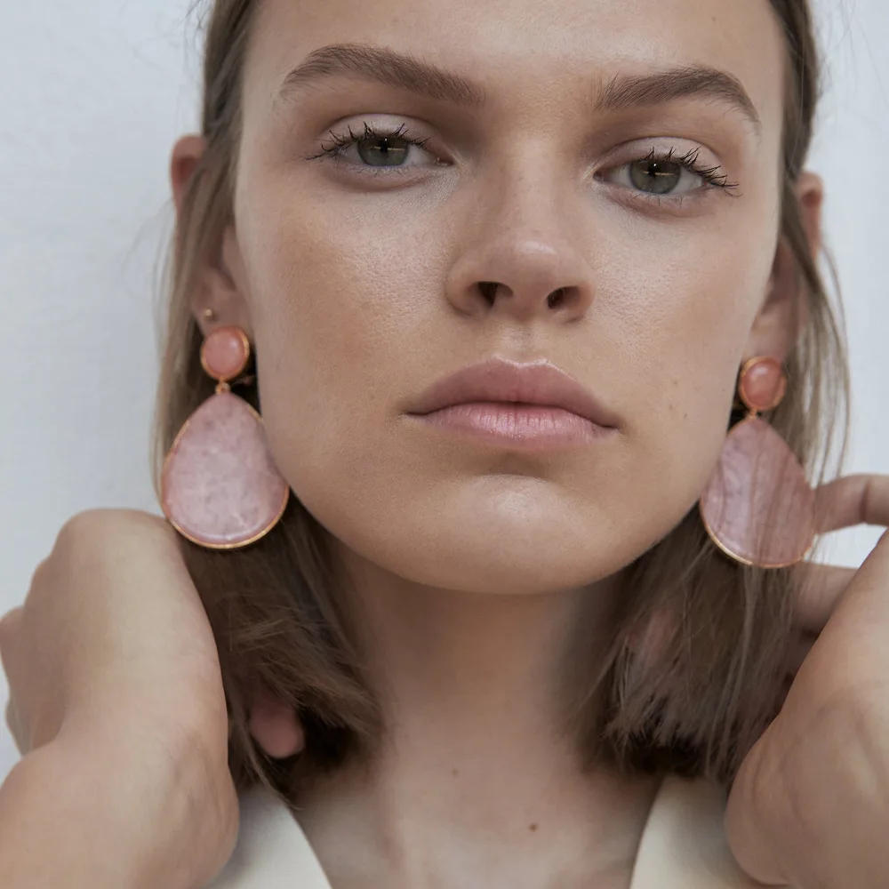 

Best-Selling New Fashion Design Drop-Shaped Resin Pendant Earrings Simple And Versatile Candy Color Earrings Female Wholesale, Colorful