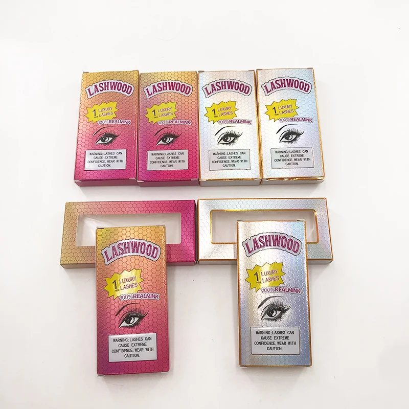 

2021 New Arrivals Lashwood Lash Packaging Silver Pink Soft Paper Lashes Boxes For 25mm 27mm Mink Lashes, Natural black