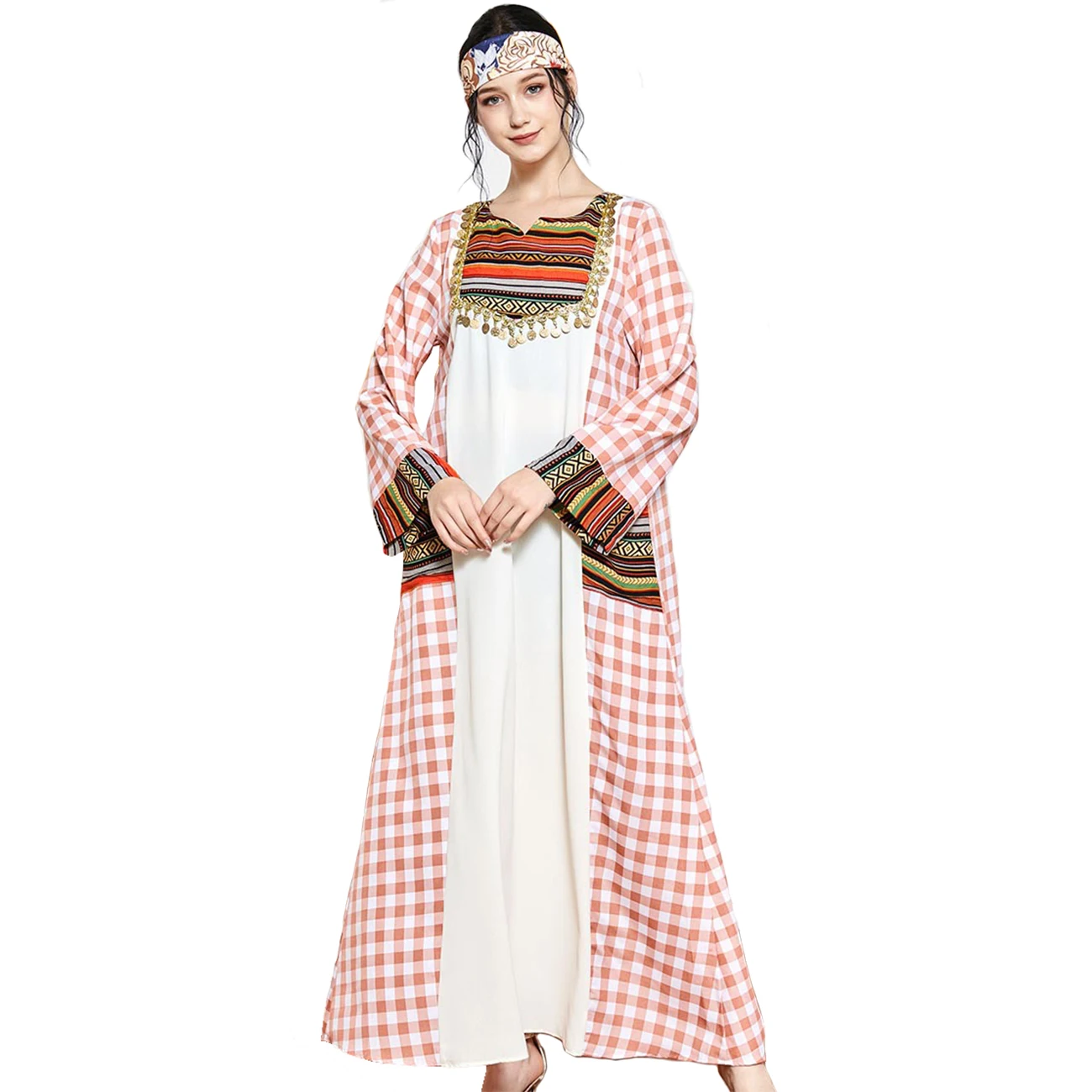 
High Quality embroidery fashion Long Sleeve Islamic Clothing Muslim Dress Abaya kaftan dress Robe nightgown 