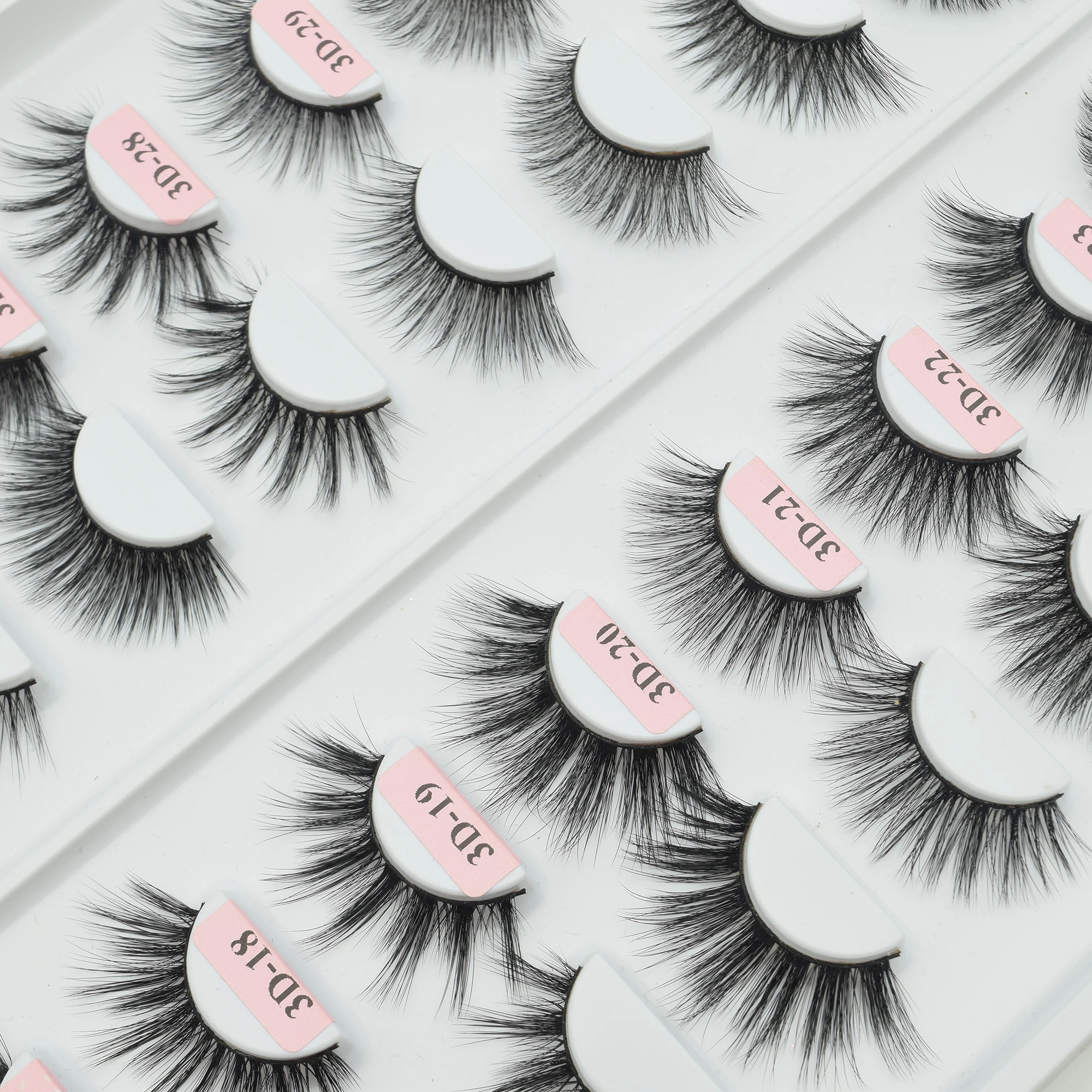 

Wholesale new design cute 3d mink eyelash packaging box custom small lash box shopping bag vendor, Natural black