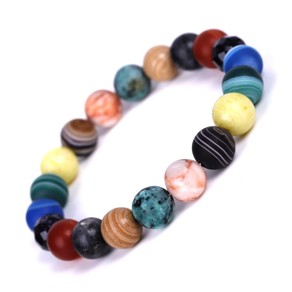 

BN5351 Semiprecious Stone Beaded Milky Way Elastic Bracelets
