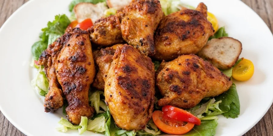 Blackened chicken thighs served on a plate