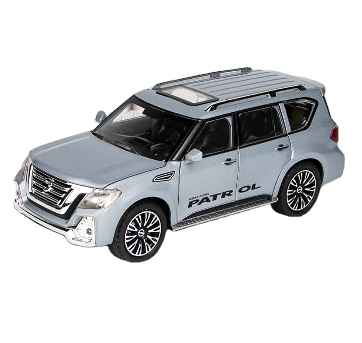 

CHEZHI 1:24 Nissan Patrol Alloy Car Model Six-open With Sound And Light Pullback Car Metal Model Toy Showcase Box