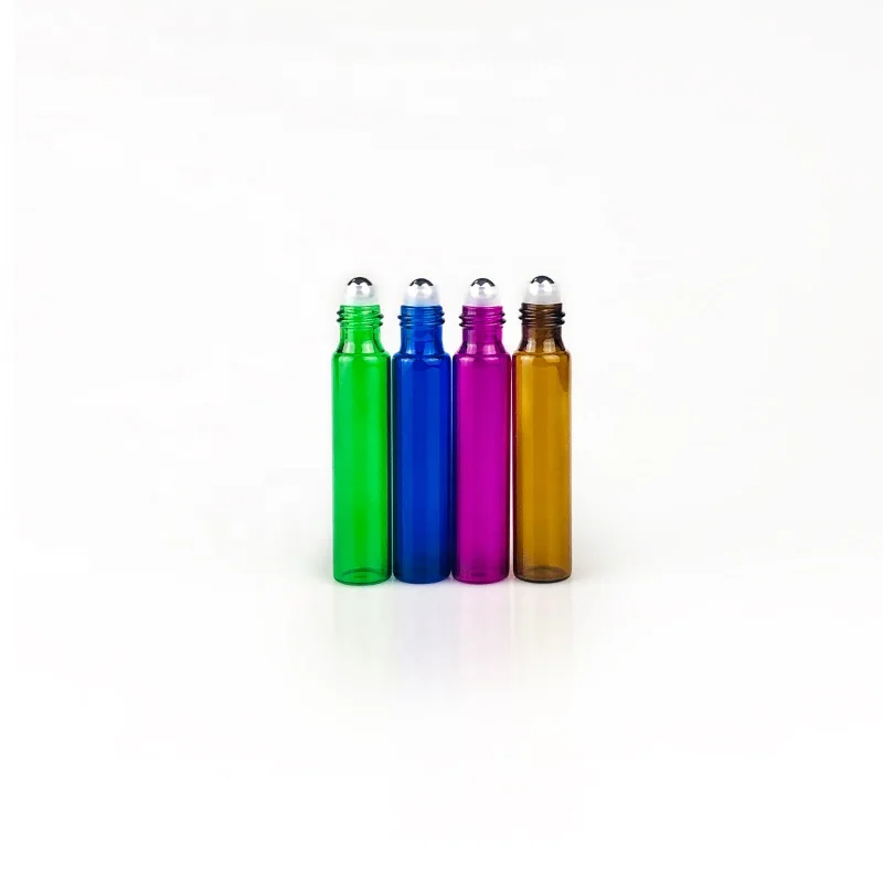 
sample bottle pink green blue amber 1ml 5ml 10ml roll on glass bottle for eyes 