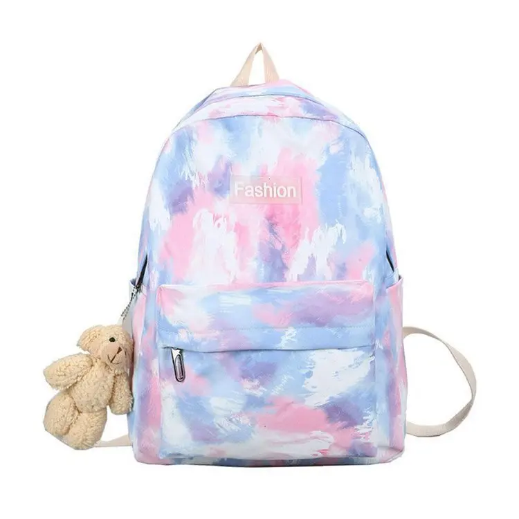 

Casual tie dye waterproof nylon teenager school bags custom fashion backpacks, Can custom