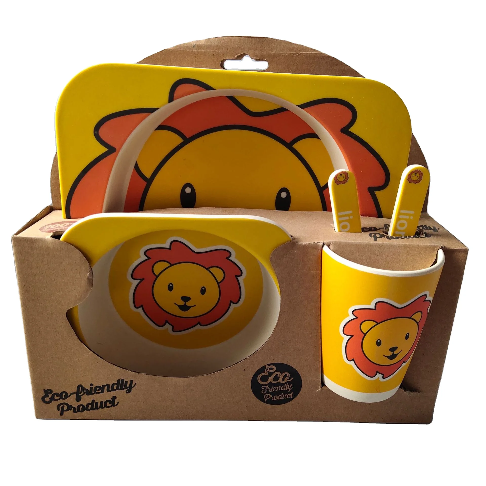 

Amazon hotsale bamboo fiber kids dinnerware children tableware Toddler Plate Set, Customized