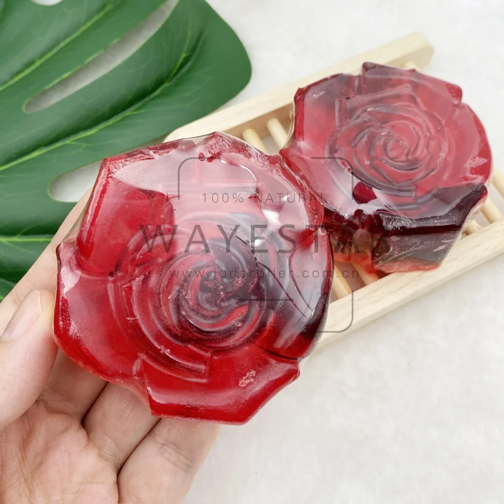 

Private Label Natural Handmade Custom Logo Feminine Organic Essential Oil Rose Soap Bar Vegan Yoni Soap, Red