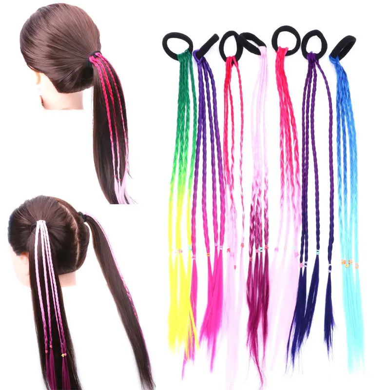 

Children'S Colorful Gradient Color Hair Rope Twist Girls Hair Accessories Braided Hair Accessories, Pic showed