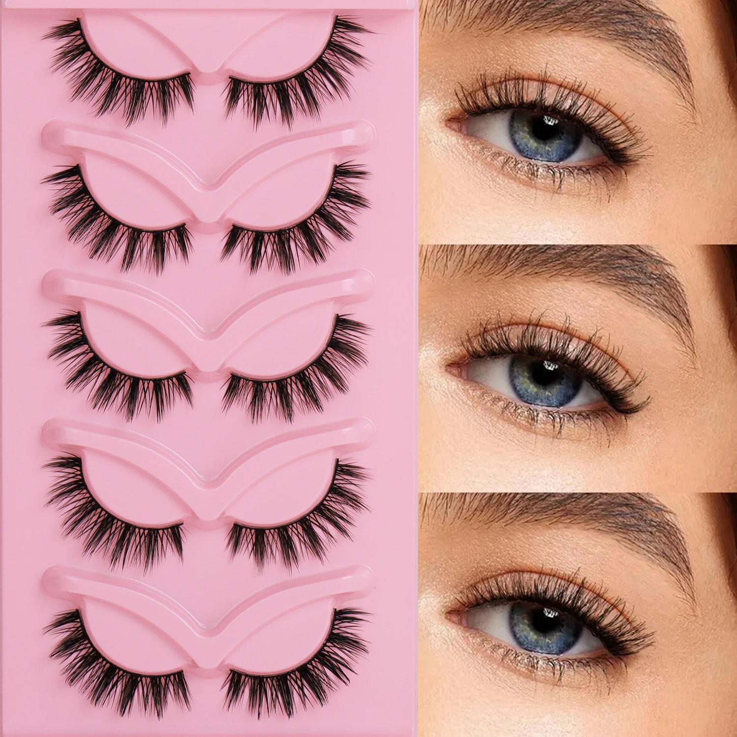 Cat Eyelash Create Your Own Logo Wholesale Brand Lash Boxes Custom Logo Full Strip Eyelashes Cat Eye Strip Lashes
