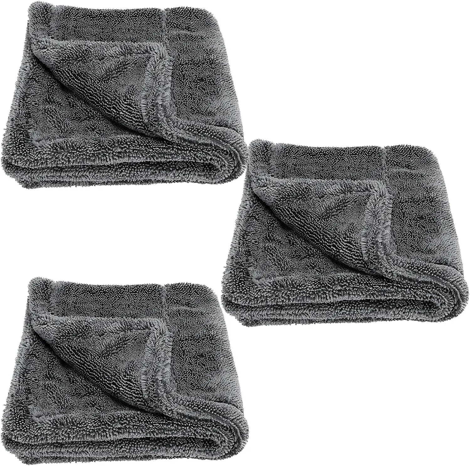 Super Plush 40*60 cm Dark Gray Microfiber Drying Towel for Cars Trucks SUVs Woven with 1200gsm Weight Twisted Loop Technology
