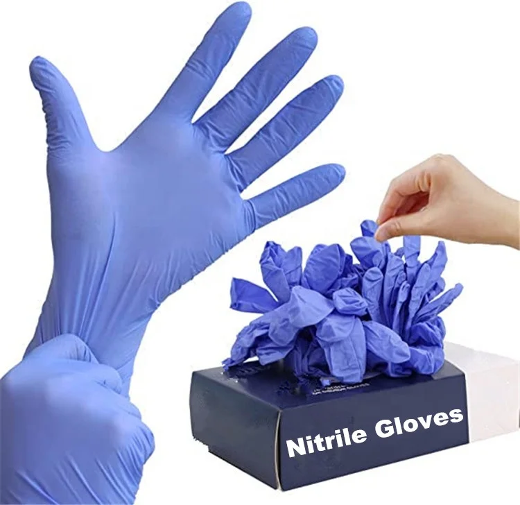 

blue purple pure nitrile tattoo oem logo custom food service barbershop hair nail art spa beauty salon nitrile glove gloves