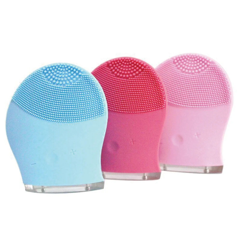 

Hot sell face deep pore cleansing instrument electric silicone sonic facial massage brush, Green, pink, red, customize