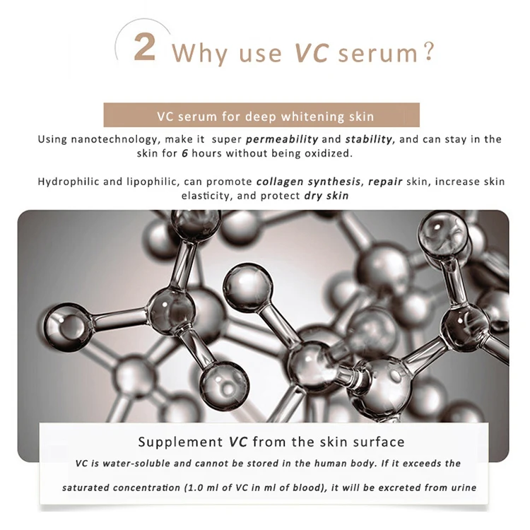 
Manufacturers produce high quality vitamin C serum, brighten skin spots removal face serum 