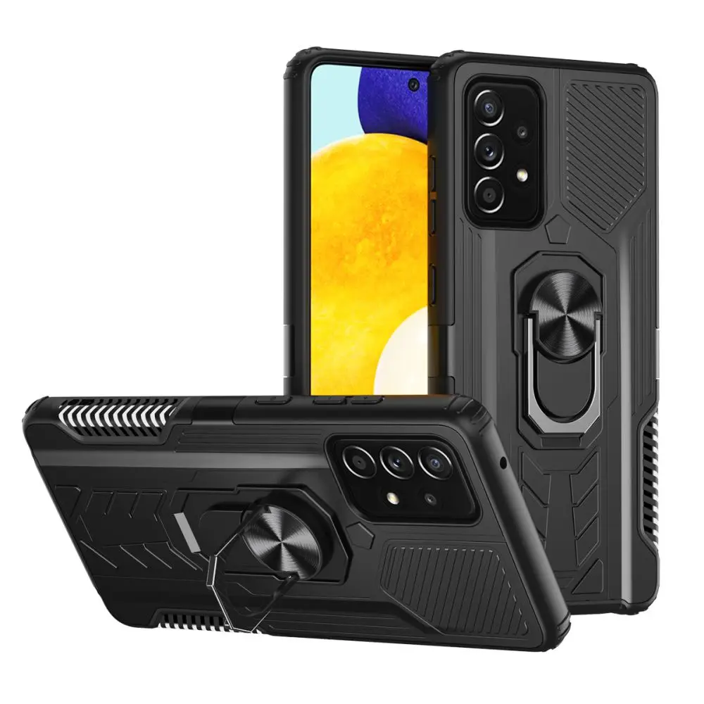 

2 in 1 hybrid pc tpu phone case for samsung a52 case magnetic car ring holder case for samsung a52 cover, Multiple colors
