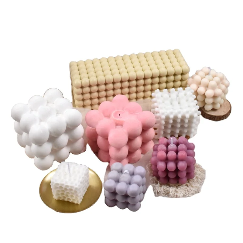 

Fusimai Magic Ball Candle Multilayer Scented European Honeycomb Mould Bee Square Cube Silicone Mold, Customized color