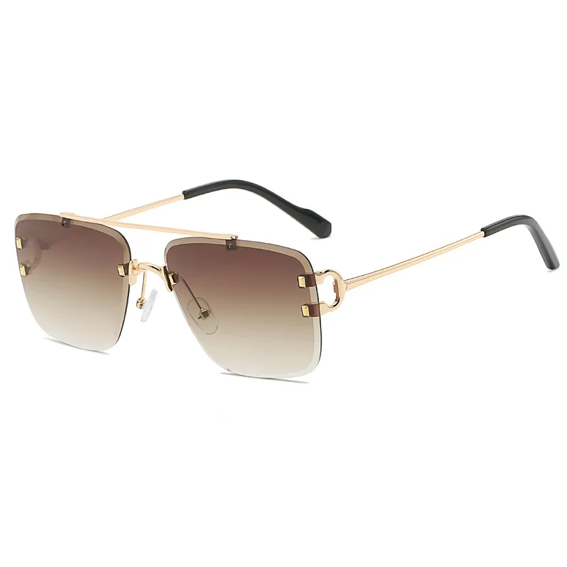 

2021 Fashion Cool Unique Rimless Style Spikes Rivets Pilot Sunglasses Vintage Women Men Brand Design Sun Glasses Oculos De Sol, Picture