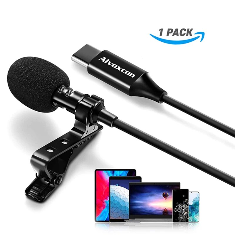 

Professional condenser portable Type C mini abs wired omnidirectional lapel mini tie clip lavalier microphone for camera phone