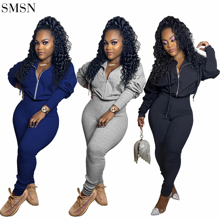 

Latest Design Solid Color Zipper Heaps Sleeve Women Clothing Casual One Piece Jumpsuits Bodycon Jumpsuits For Women