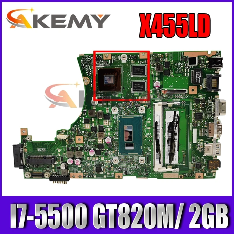 

X455LD I7-5500 CPU 4G RAM GT820M/ 2GB mainboard For ASUS X455L X455LD X455LJ X455LF X454L laptop motherboard Tested