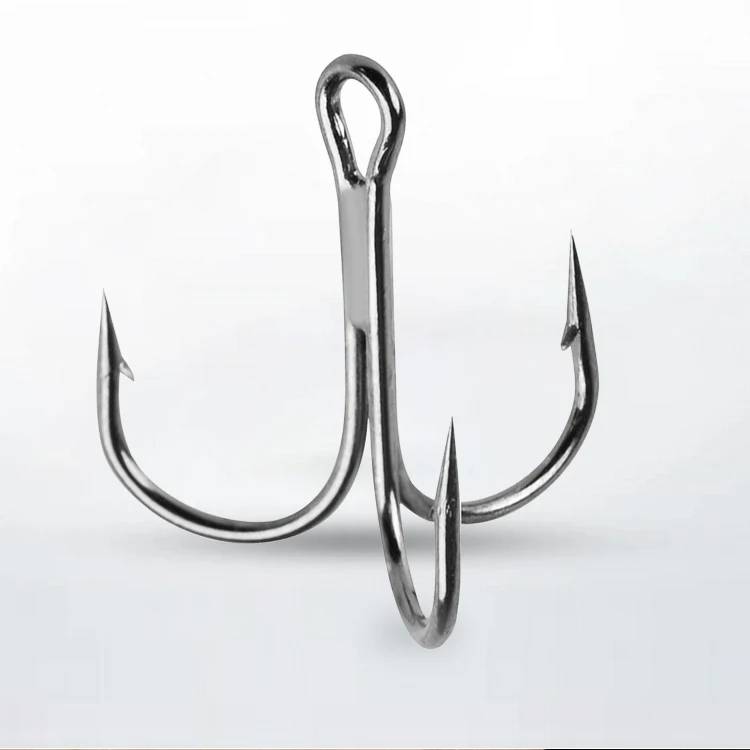 

Round folded saltwater bass treble 20/0 circle hook fishing 7/0, Black chrome / tin