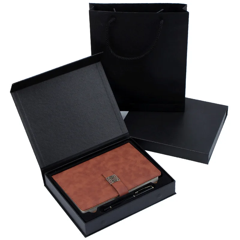 

2020 Notebook Custom Planner Printing Dropshipping PU Luxury Soft Cover Diary Journal A5 with Pen Gift Box Set