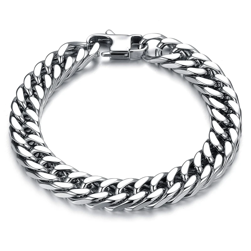 

NAPOLN Trade Insurance High Grade Stainless Steel Cuban Link Bracelet, Silv