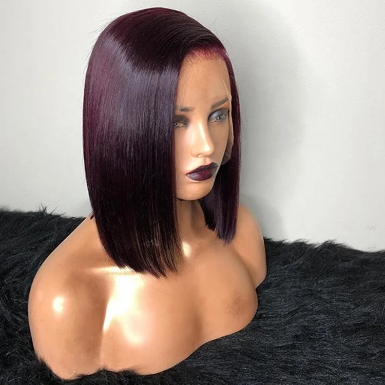 

Straight Bob Wig With Preplucked Left Part 150%Density Bob Wigs Human Hair Lace Front Natural Hairline Bob Human Hair Wig