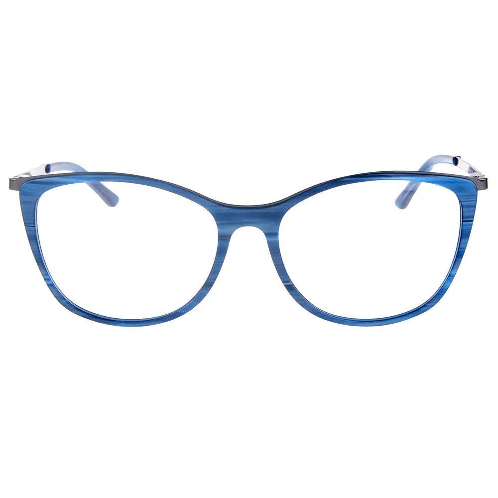 

Retro stripe blue acetate optical eye glass frames for men