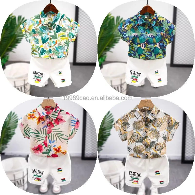 

2022 summer new boys' fancy shirt children's Casual Short Sleeve suit, Picture