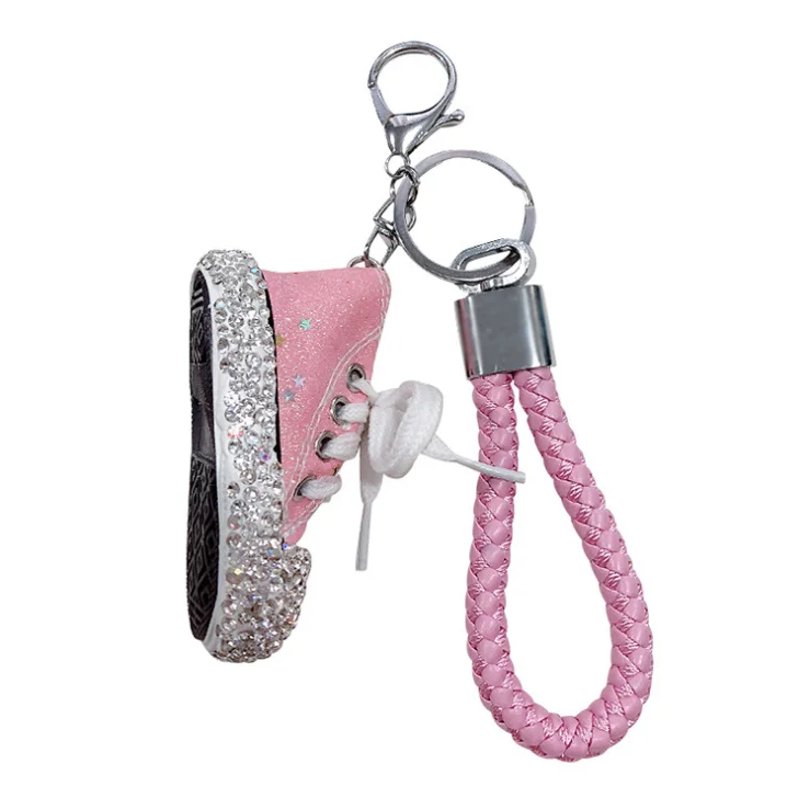 

hot selling Creative diamond inset mini canvas shoes car key ring lovers backpack pendant New arrival TP-220073