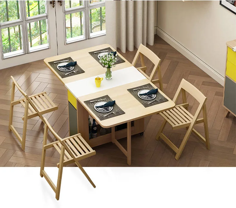gcon dining table set multifunction wooden folding dining table
