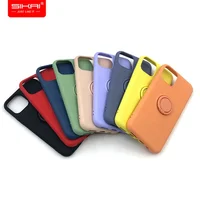 

SIKAI Dropshipping Ring buckle solid pure color liquid silicone phone case for Iphone 11 pro max