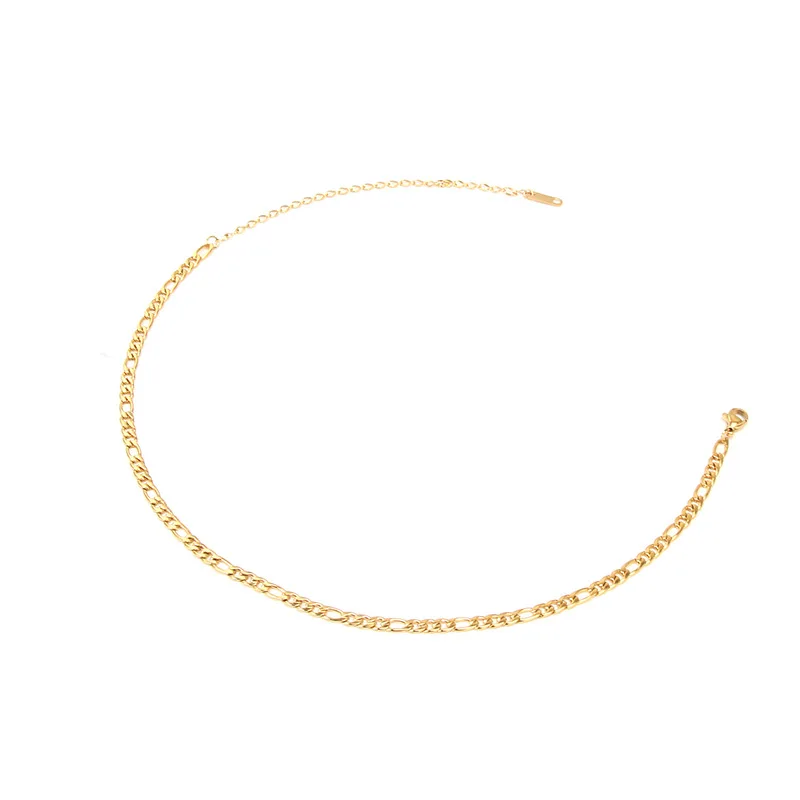 

Joolim Jewelry 18K Gold Plated Figaro Chain Necklace Stainless Steel Jewelry Wholesale