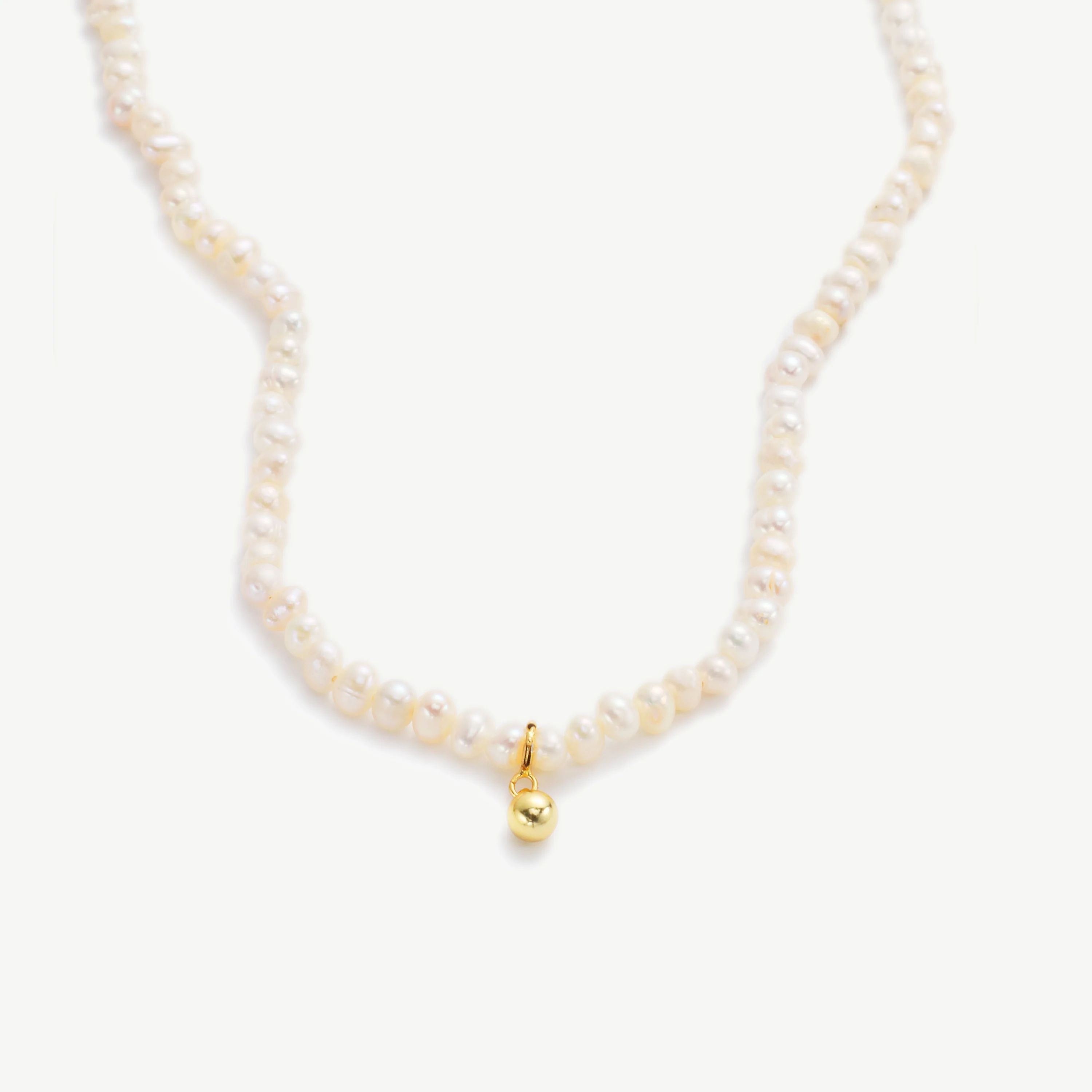 

Chris April in stock 925 sterling silver gold plated natural freshwater pearls bead pendant charm choker necklaces