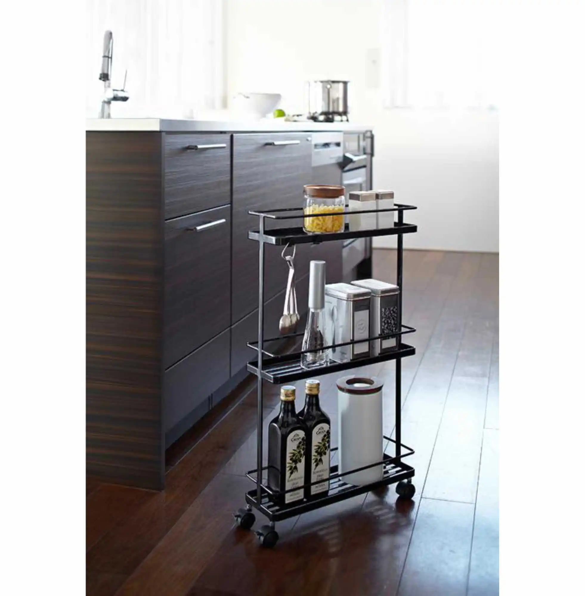 Этажерка Yamazaki Tower Rolling Kitchen Storage Cart, материал: металл