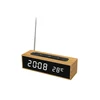 french style fm LED bamboo clock radio