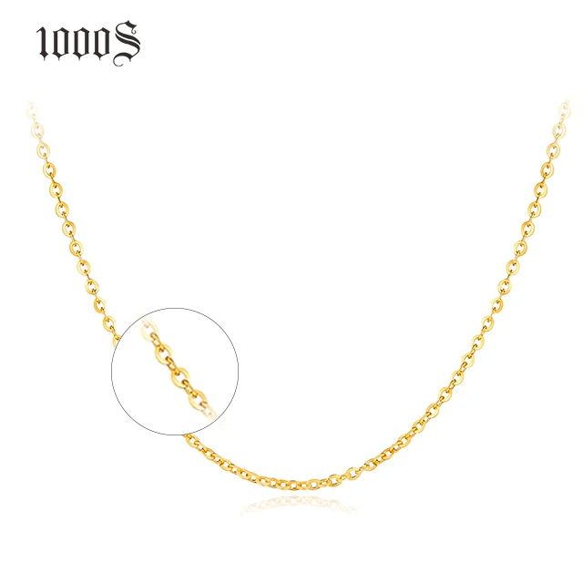 

Hot Selling Trendy 14K 18K Solid Yellow Gold Cable Chain Necklace Cable Chain AU750 AU585 Yellow Gold Necklace Jewelry